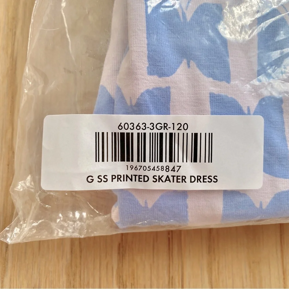 NWT Hanna Andersson Skater Dress with Pockets, Blue Butterflies Size 120 (6-7) - Picture 6 of 8